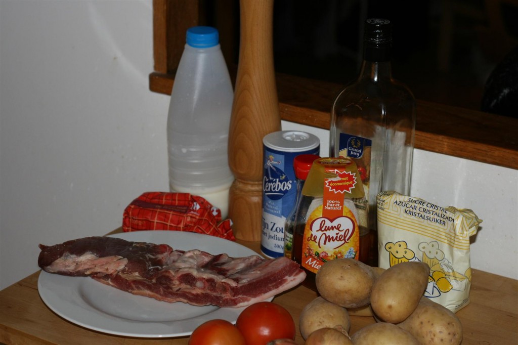 Ribs and Mash ingredients