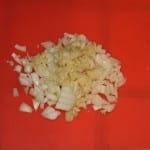 Chopped onion and garlic