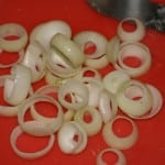 Preparing the onions
