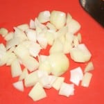 Chopping and frying the onion