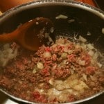 Onion and minced beef