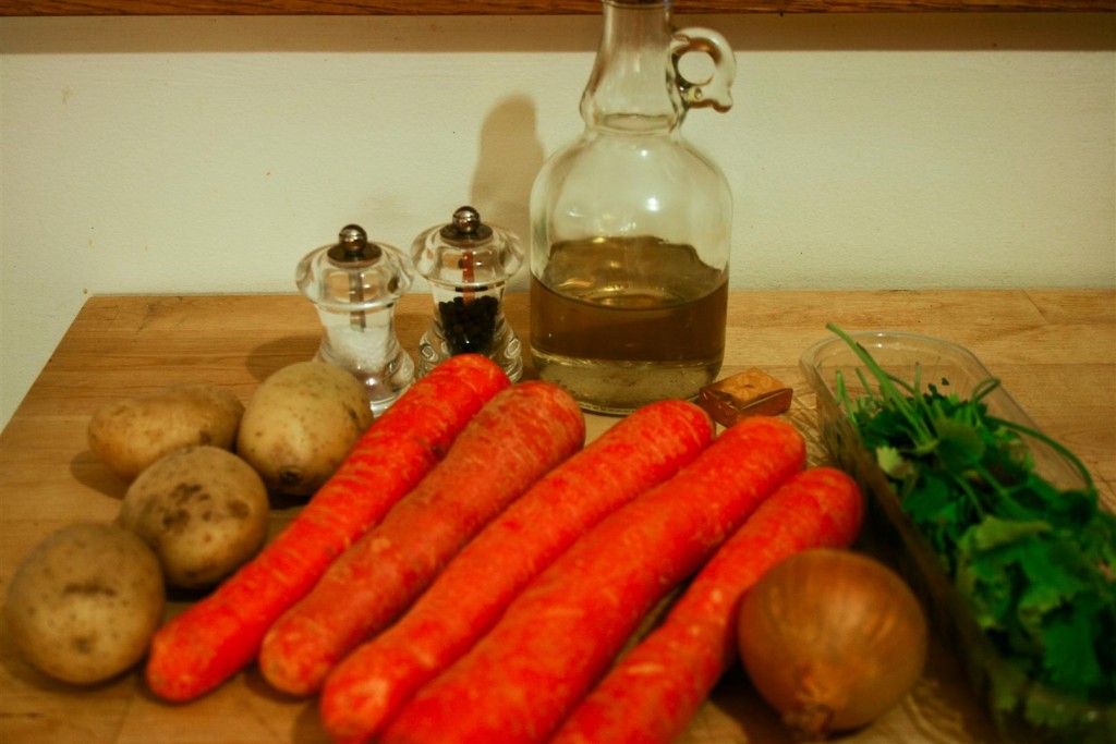 Carrot and Coriander Soup Ingredients