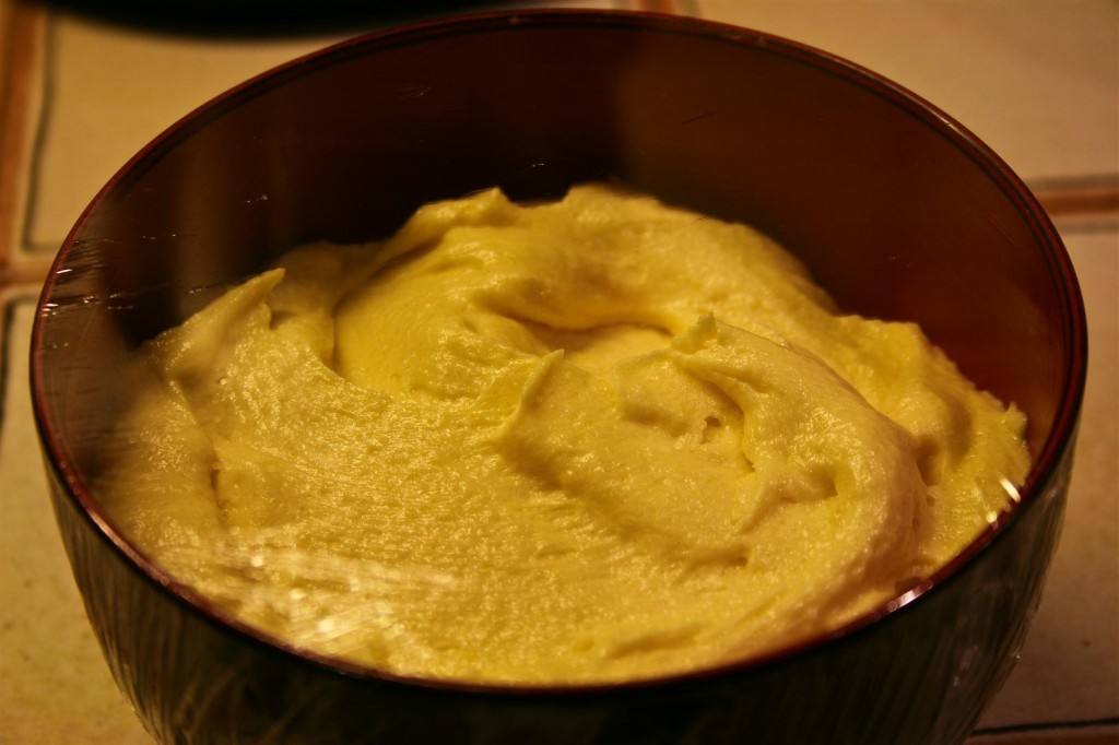 Uncooked sponge pudding