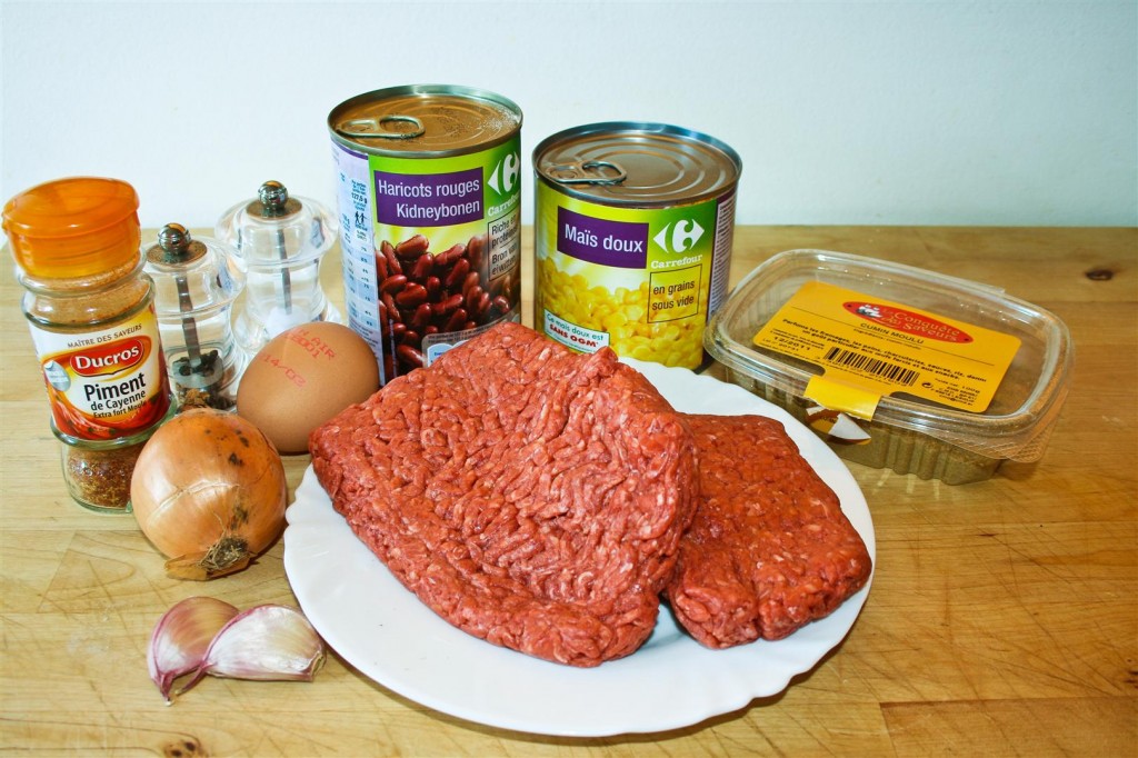 Spicy Meatballs with Sweetcorn and Kidney Beans ingredients