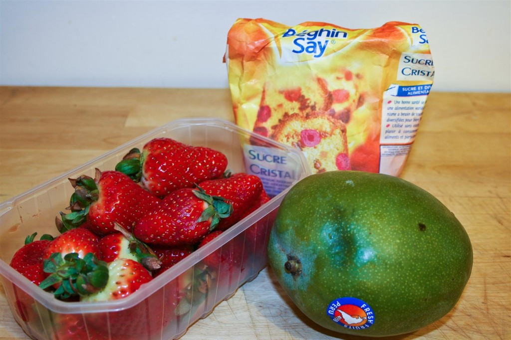 Strawberry and Mango Sorbet ingredients