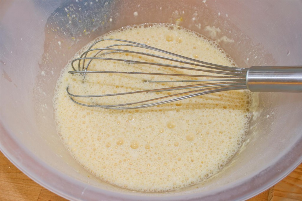 Whisking in the flour