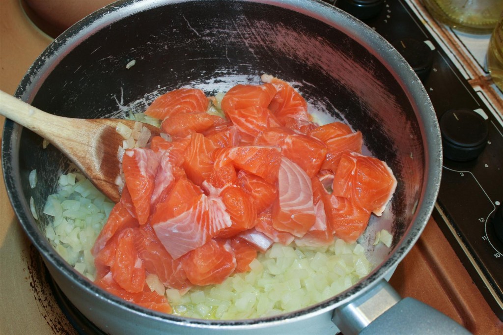 Cooking the salmon