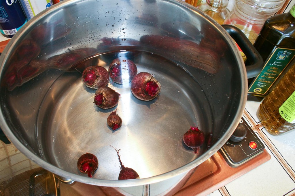 Boiling the beetroot