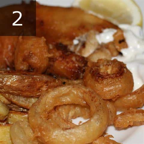 Fish and Chips with Onion Rings