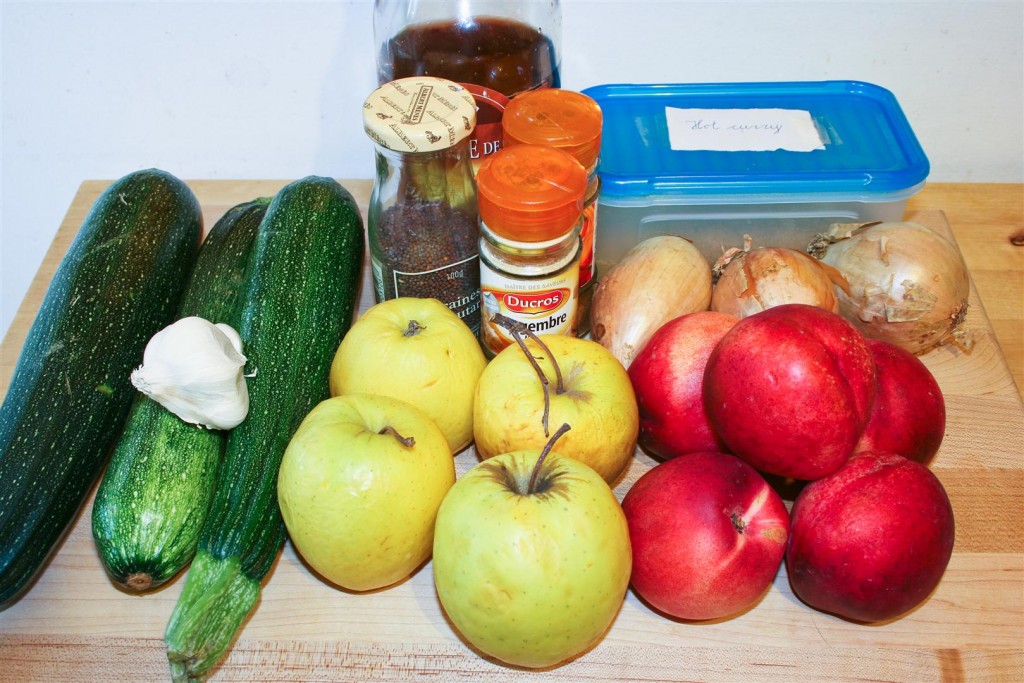 Apple, Courgette and Nectarine Chutney ingredients