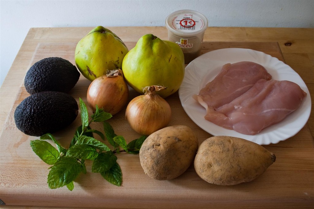 Baked Quince and Chicken Stack ingredients